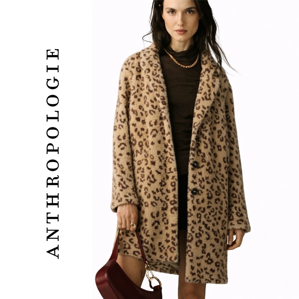 Anthropologie Sanctuary Hometown Leopard Knit Coat
